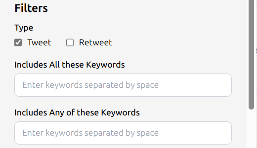 Filters for the auto deletion tool in the browser extension