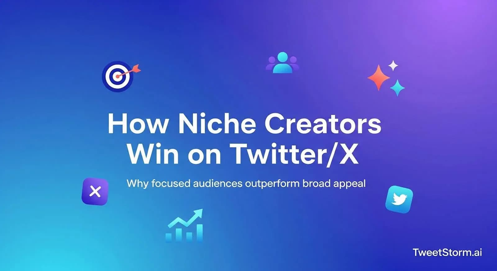 It is explained how niche creators win on Twitter/X. TweetStormAI