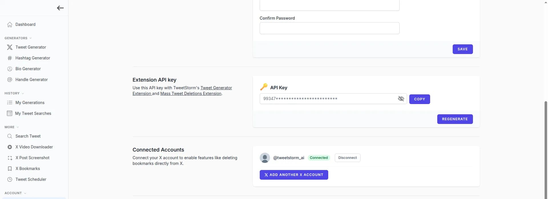 Connecting an X account to the TweetStorm scheduler with X's official login