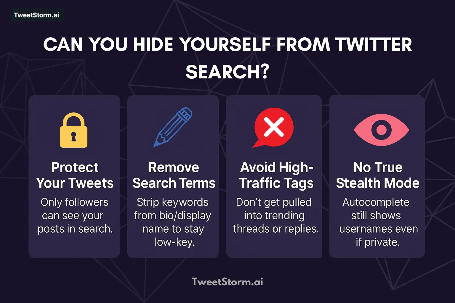 Can You Hide Yourself from Twitter Search, TweetStromAI