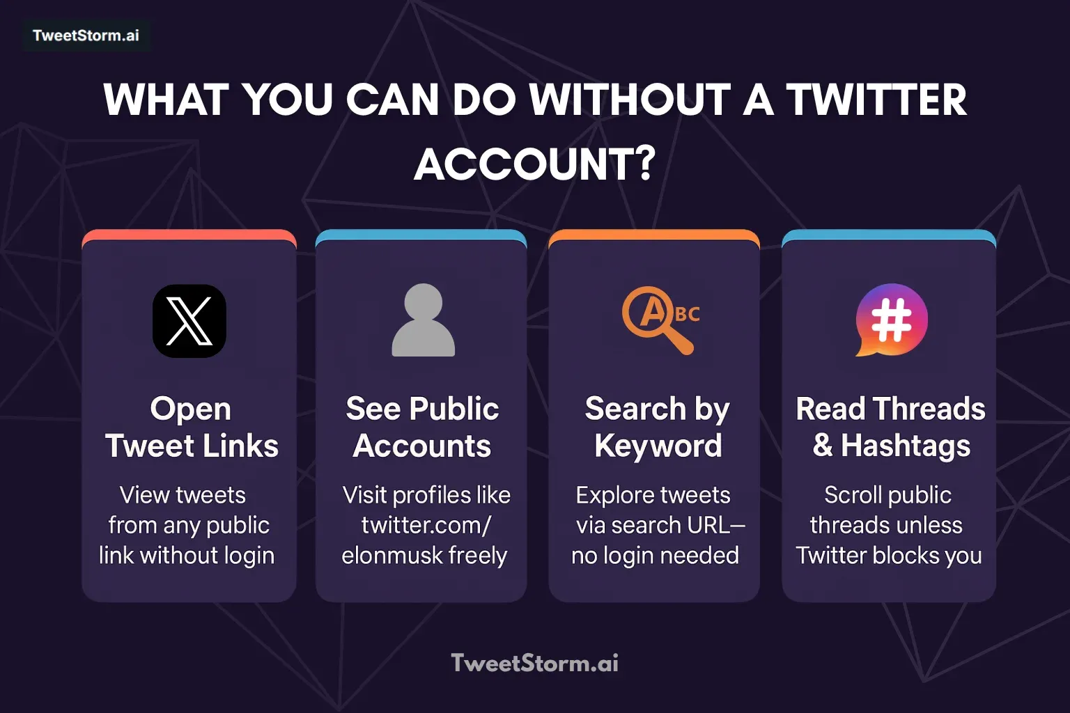 What You Can Do Without a Twitter Account, X logo, TweetStrom.ai