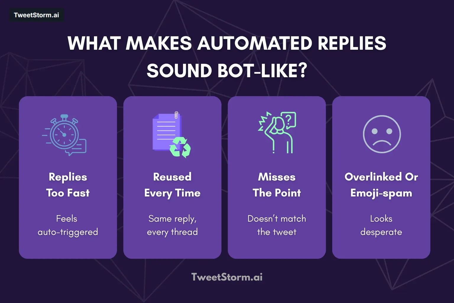 What Makes Automated Replies Sound Bot-Like, TweetStormAI