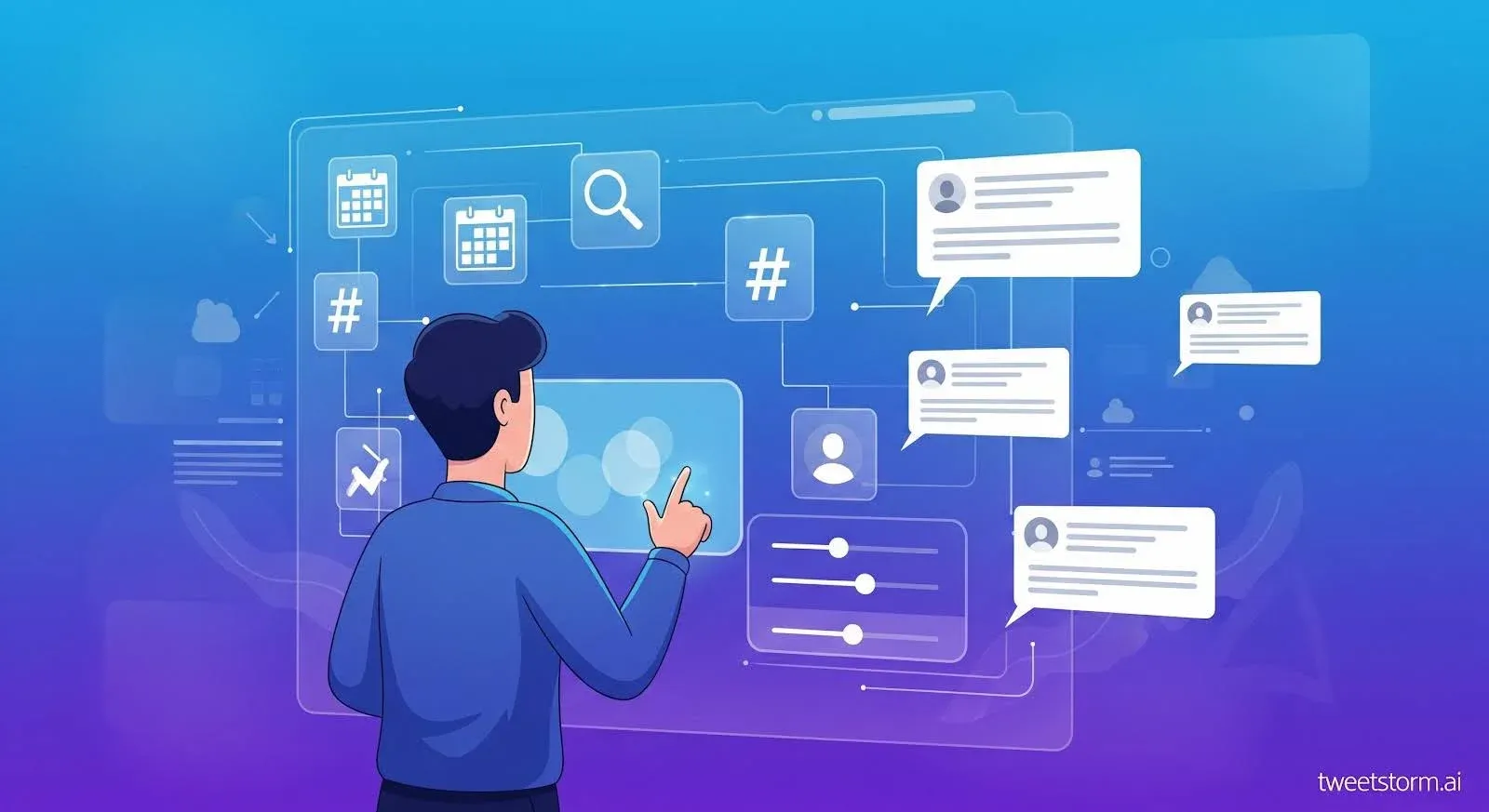 TweetStorm’s advanced tweet search interface with filters for words, accounts, dates and more. 