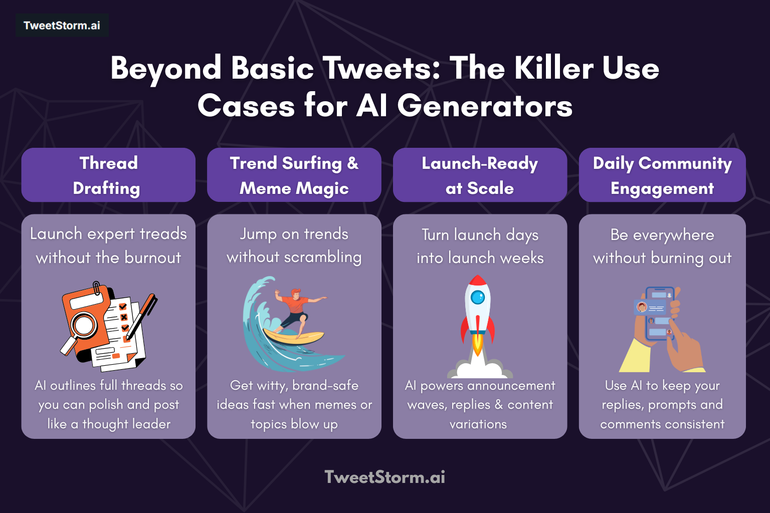 Beyond Basic Tweets: The Killer Use Cases for AI Generators, TweetStormAI