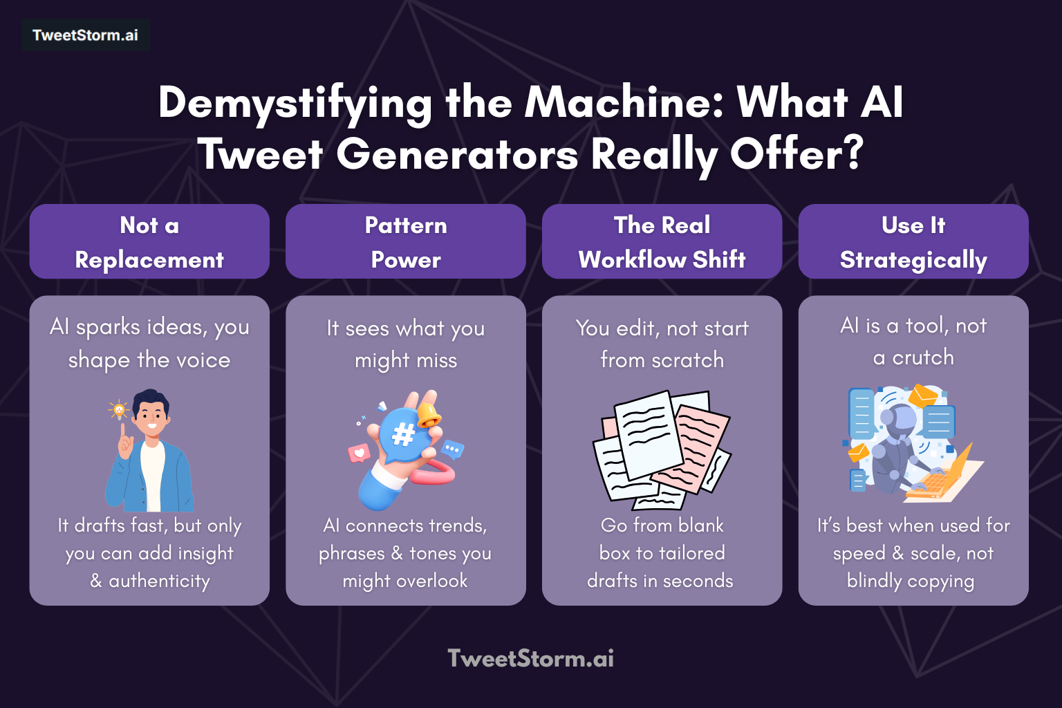 Demystifying the Machine: What AI Tweet Generators Really Offer (And What They Don't), TweetStormAI