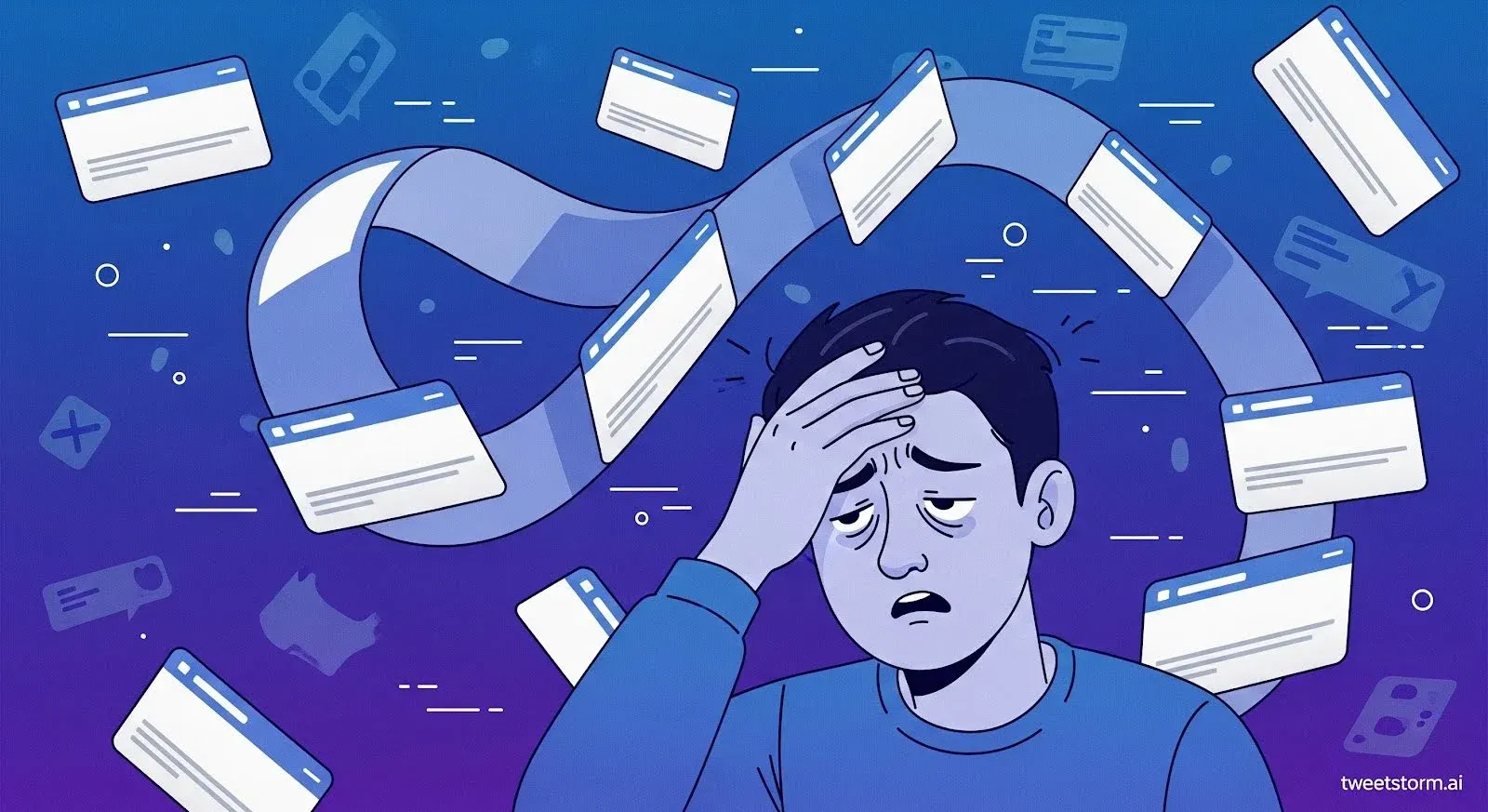 The Old Way: Scrolling + Guessing, TweetStormAI