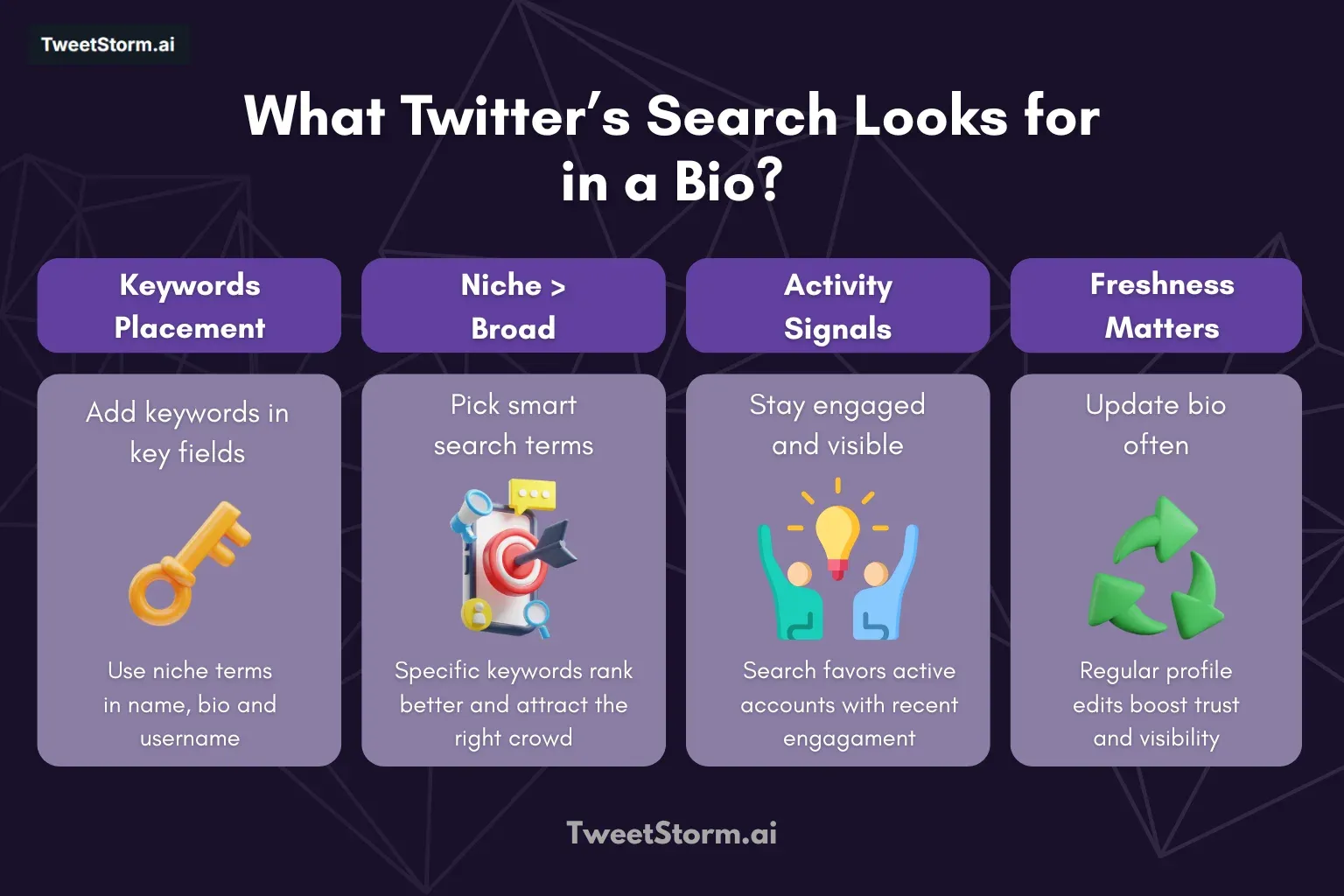 What Twitter's Search Looks For in a Bio, TweetStormAI