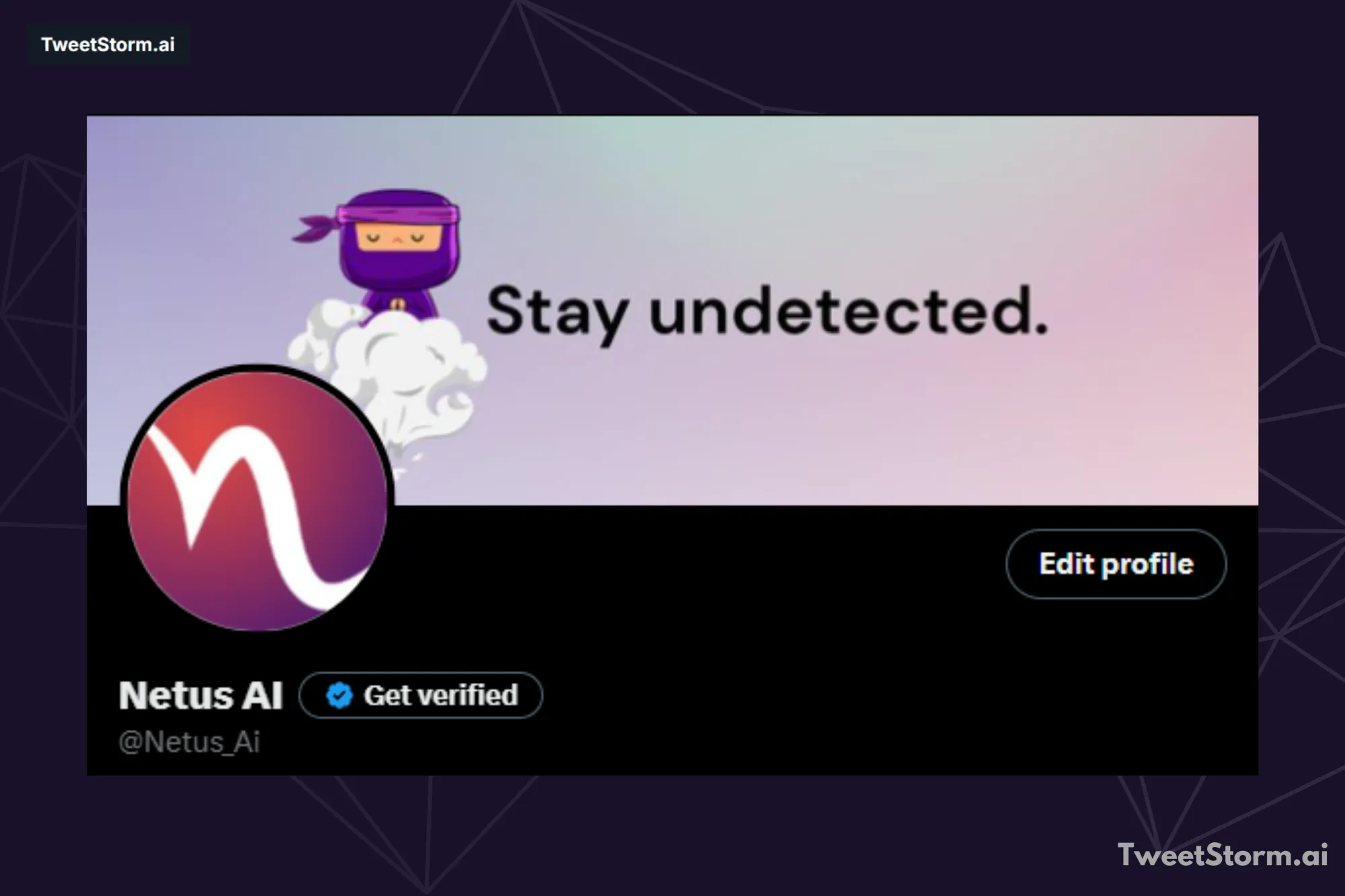 Header image of NetusAI on X account, TweetStormAI