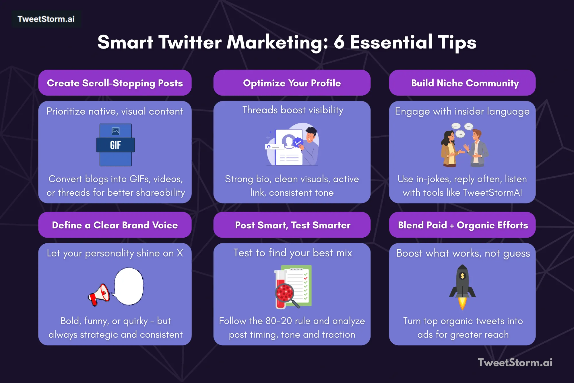 Smart Twitter marketing: 6 essential tips, TweetStormAI