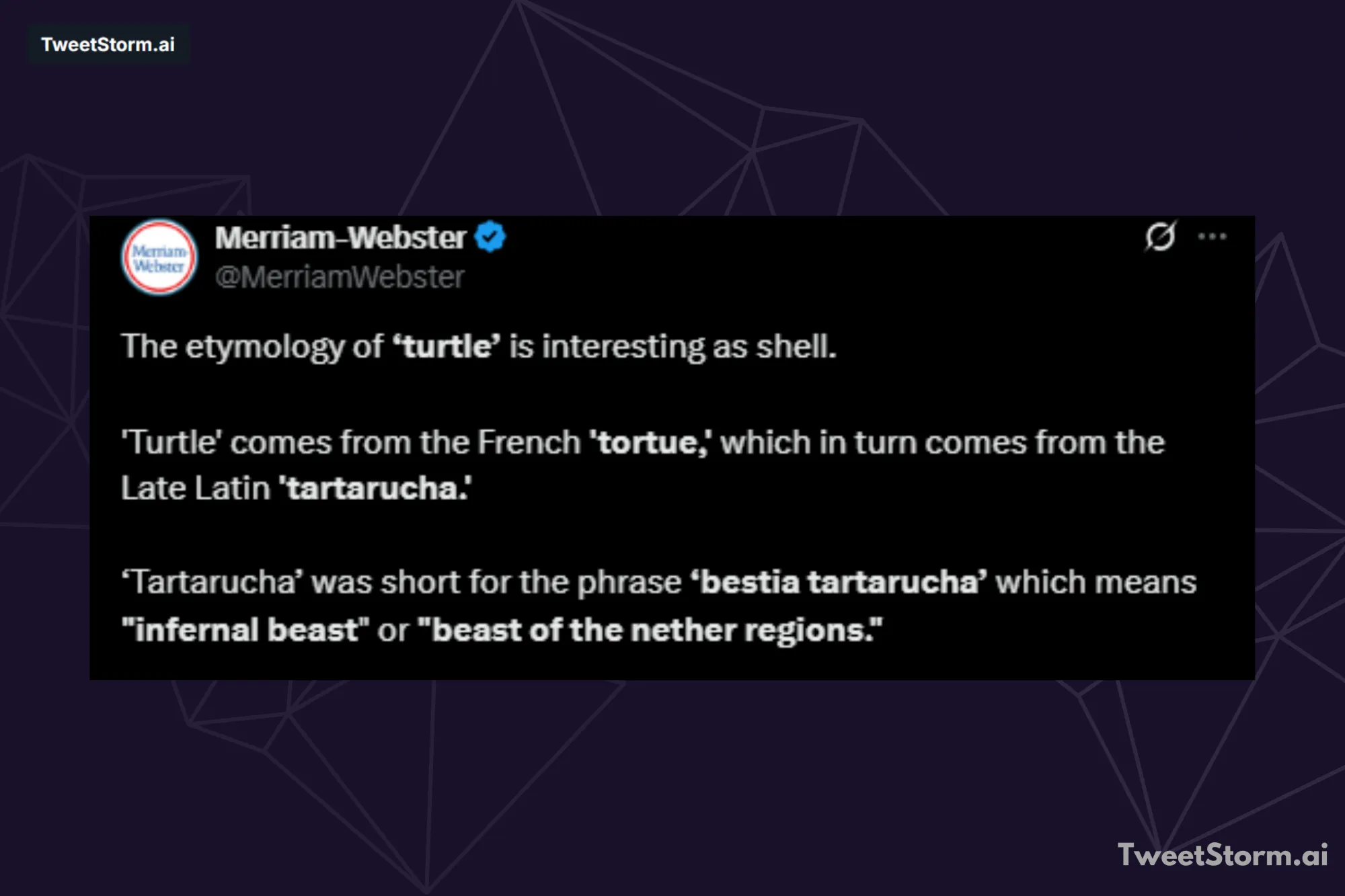Post @MerriamWebster, TweetStormAI