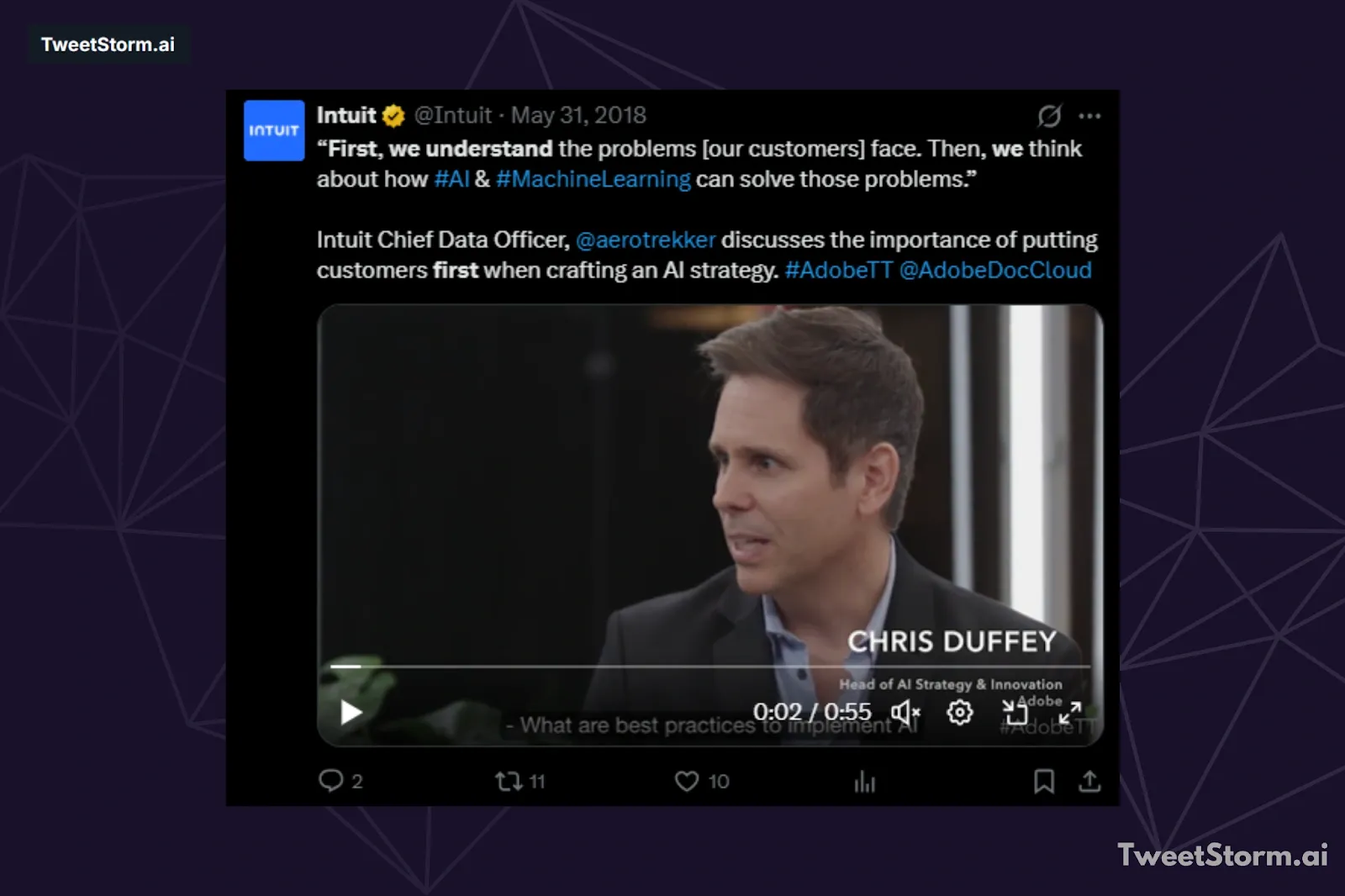  Post by Intuit on X, TweetStormAI