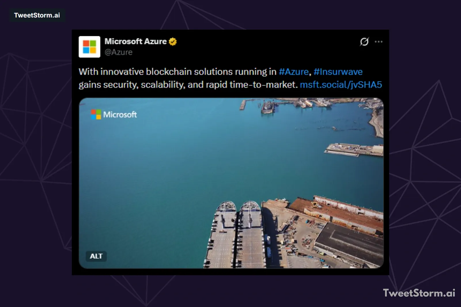 Post by Microsoft Azure on X, TweetStormAI