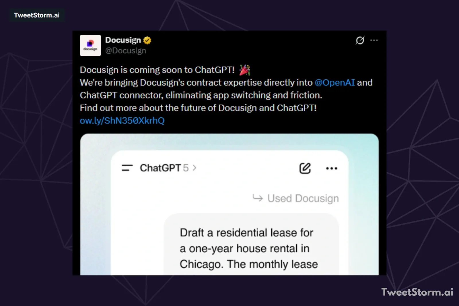  Post by Docusign on X, TweetStormAI