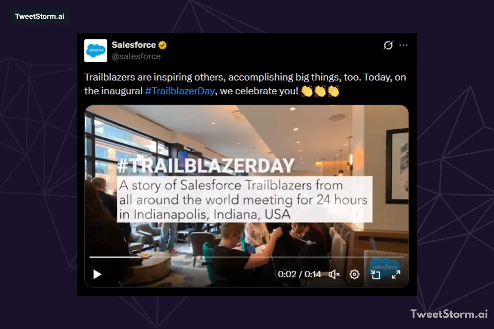 Post by Salesforce on X, TweetStormAI