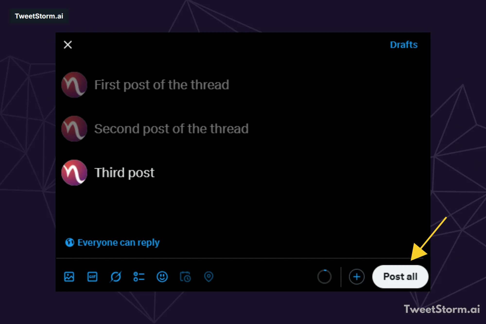 Go Live with the Thread, TweetStormAI