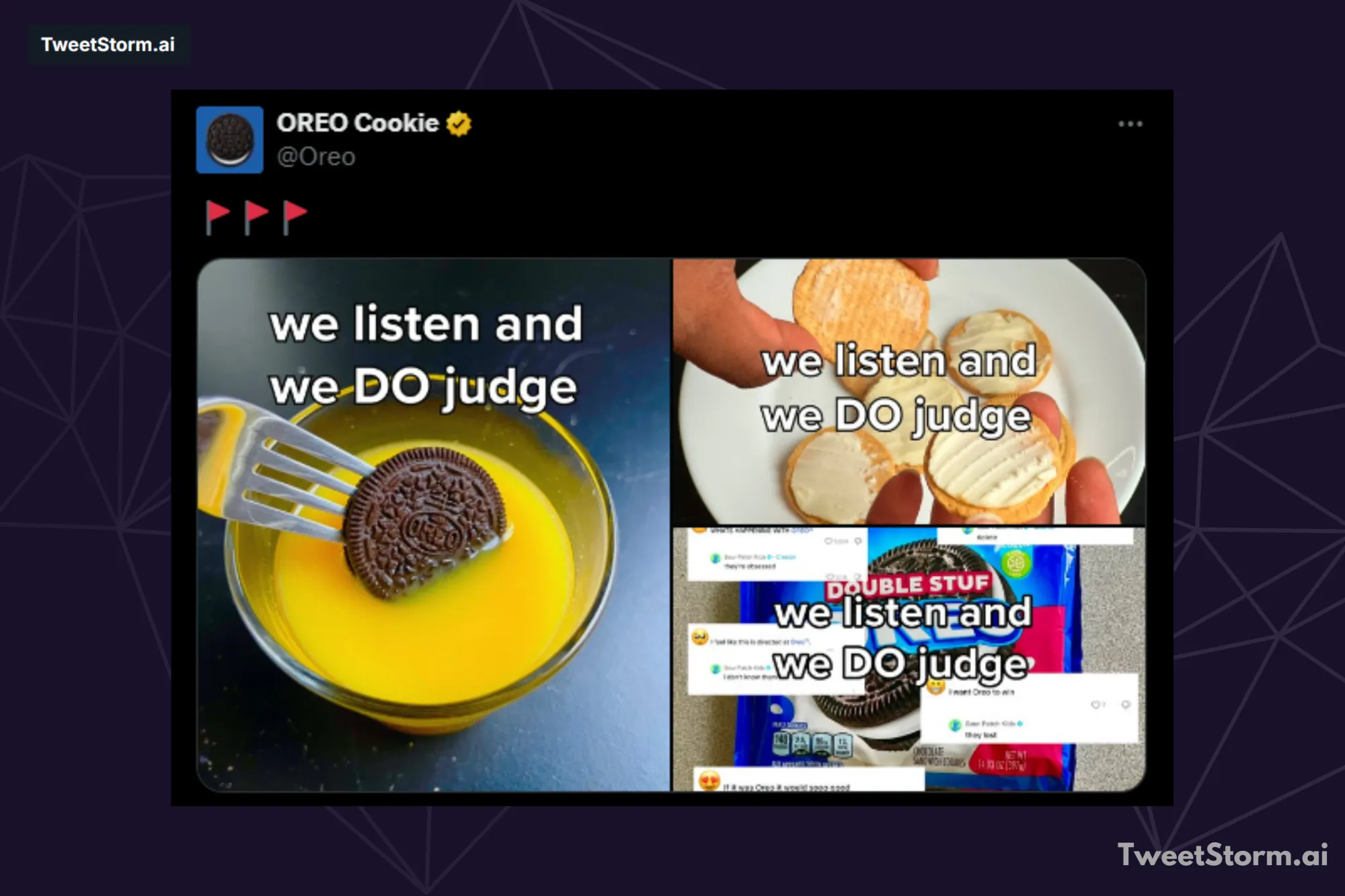 Post by Oreo Cookie on X/Twitter, TweetStormAI