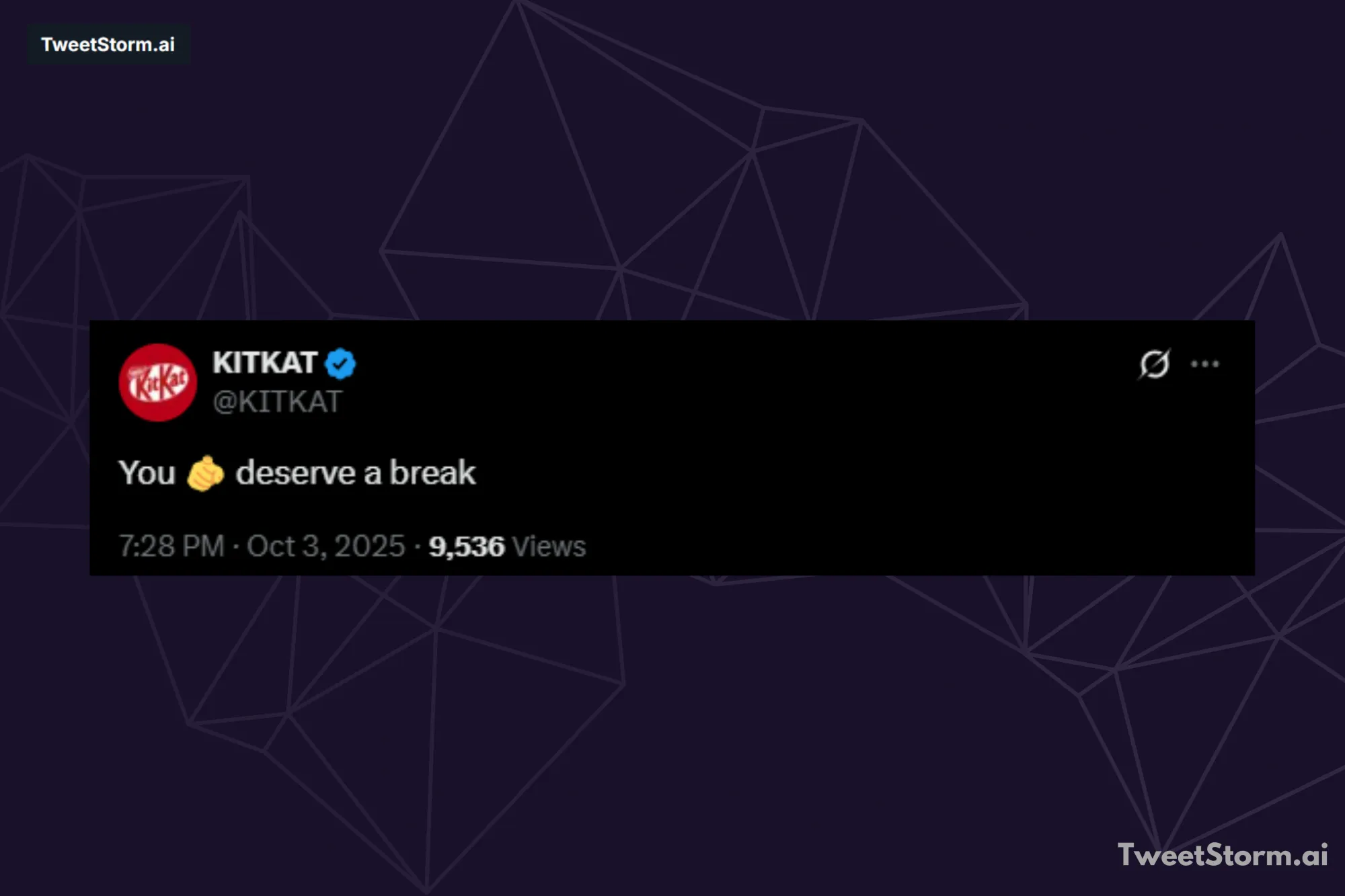 Post by KITKAT on X/Twitter, TweetStormAI