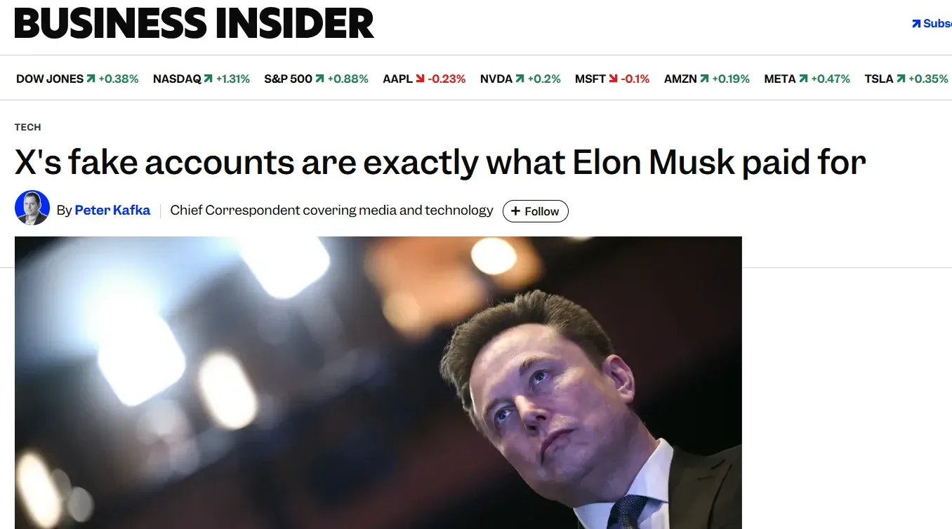 screenshot of mashable Elon article, TweetStorm.ai