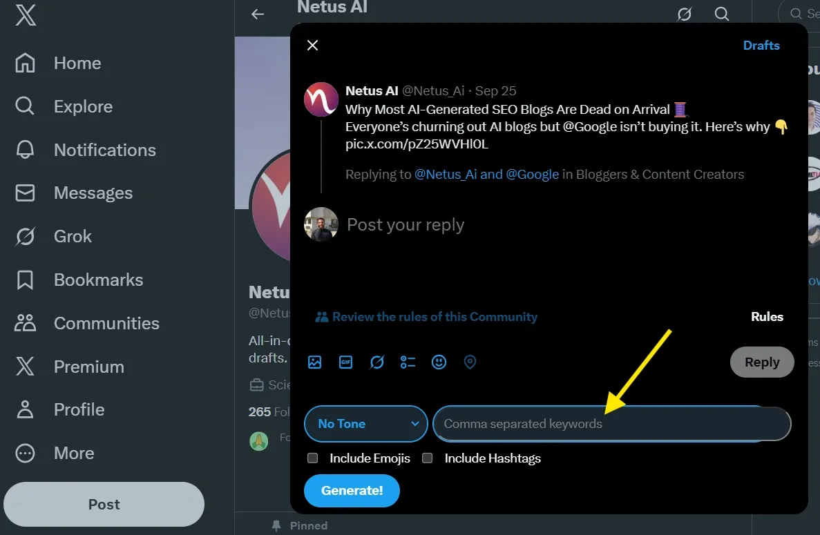 High-engagement content generation, TweetStormAI