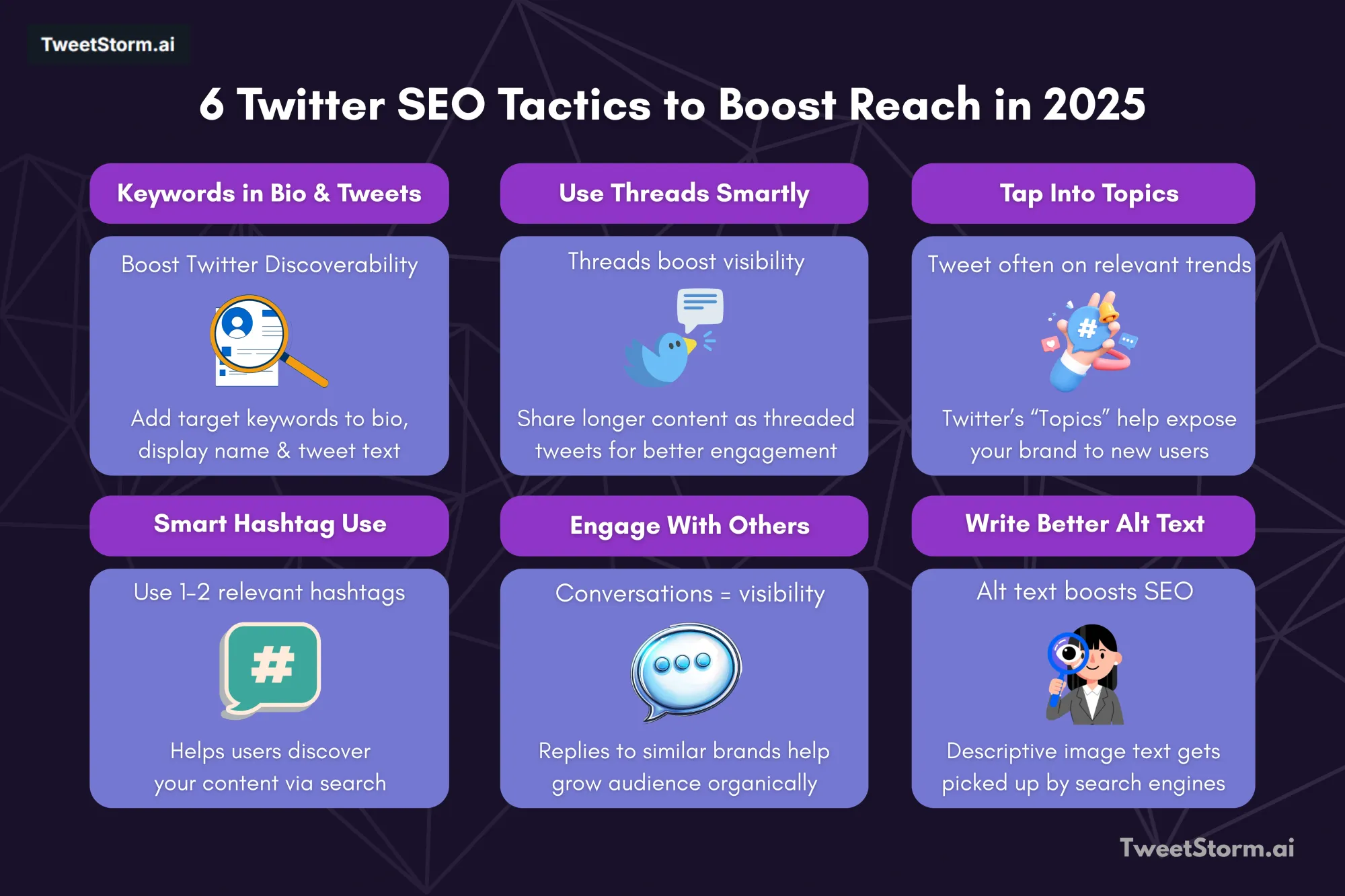 6 Key X/Twitter SEO strategies to boost your reach, TweetStormAI