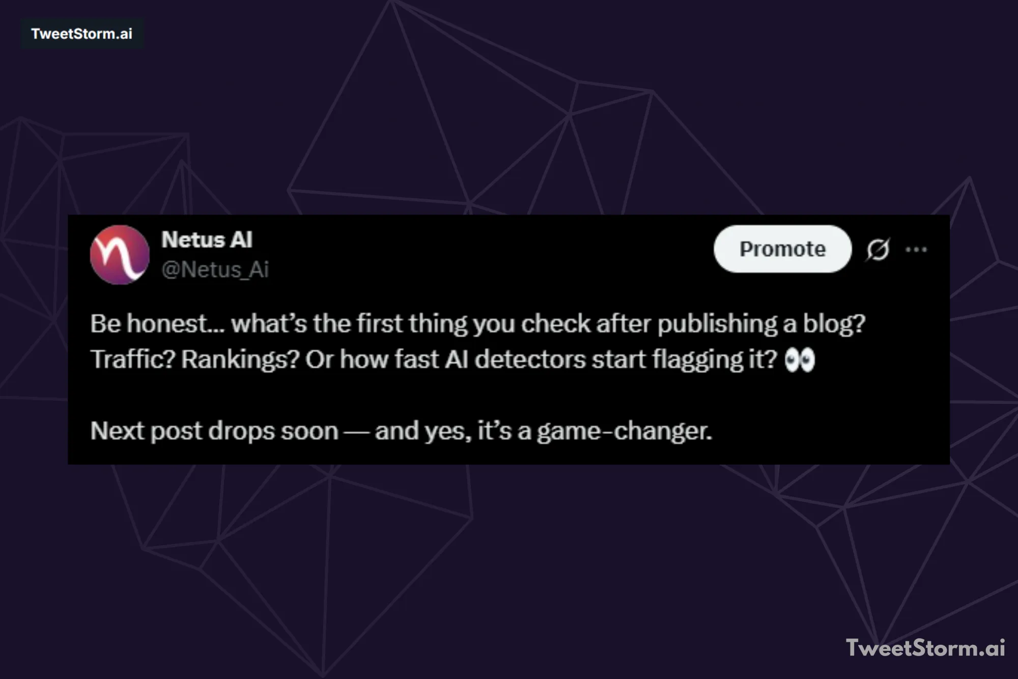 Example of tweet on X by Netus_Ai, TweetStormAI