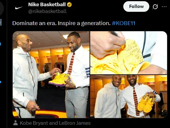 screenshot of a Nike niche content tweet, TweetStorm.ai