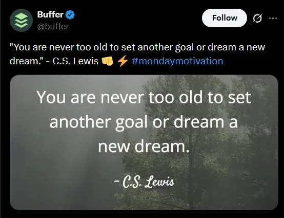  screenshot of a Buffer support tweet, TweetStorm.ai