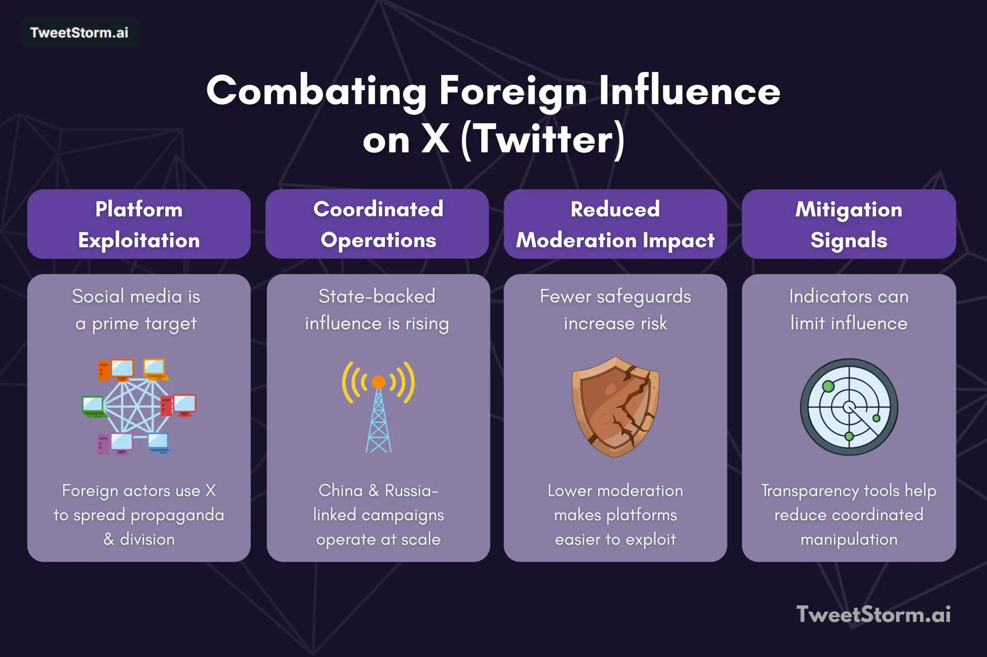 Combating Foreign Influence on X/Twitter, TweetStormAI