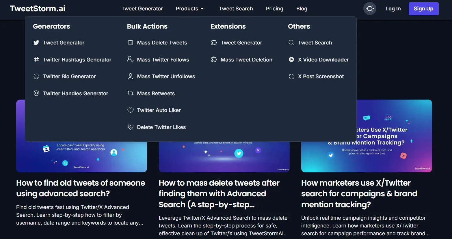 How TweetStormAI became helpful is explained. TweetStormAI